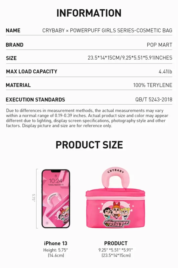 Bolsa de cosméticos CRYBABY × Serie Las Chicas Superpoderosas