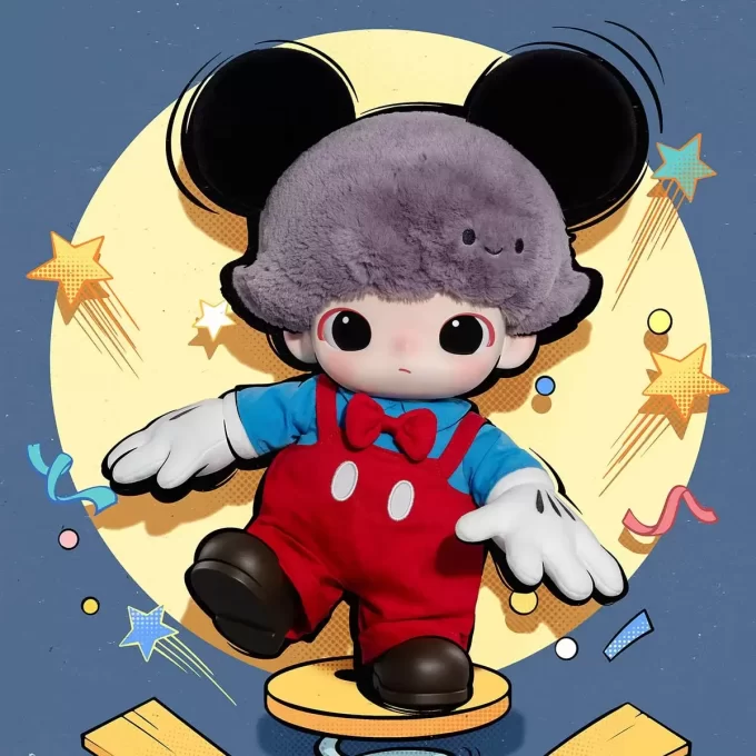 Bolsa de peluche de vinilo de Mickey de la serie DIMOO WORLD × DISNEY