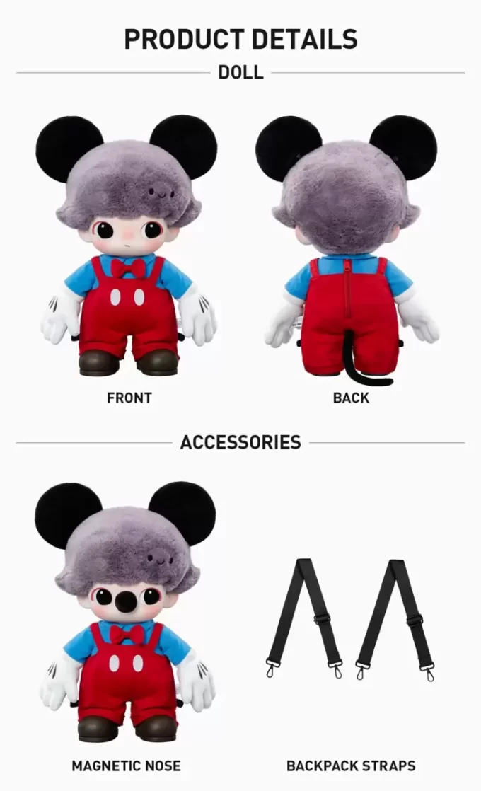 Bolsa de peluche de vinilo de Mickey de la serie DIMOO WORLD × DISNEY
