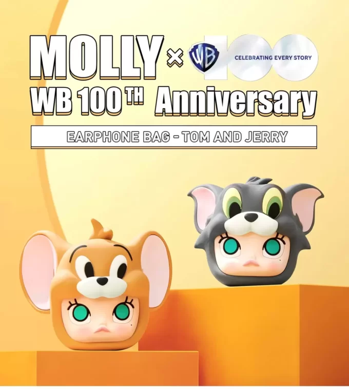 Bolsa para auriculares de la serie 100.º aniversario de MOLLY X Warner Bros. (Tom y Jerry)