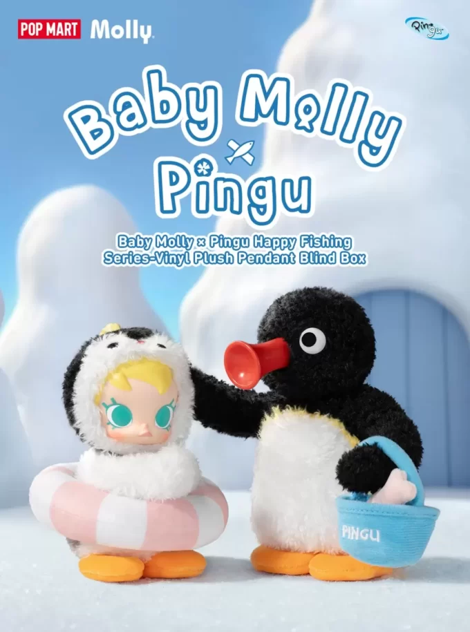 Caja sorpresa con colgante de peluche de vinilo de la serie Baby Molly × Pingu Happy Fishing Caja sorpresa con colgante de peluche de vinilo de la serie Baby Molly × Pingu Happy Fishing