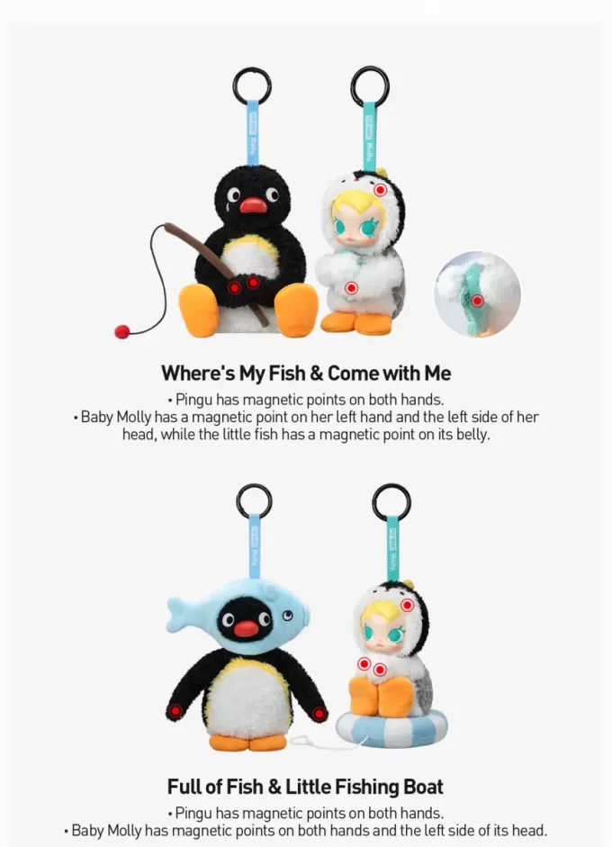 Caja sorpresa con colgante de peluche de vinilo de la serie Baby Molly × Pingu Happy Fishing Caja sorpresa con colgante de peluche de vinilo de la serie Baby Molly × Pingu Happy Fishing