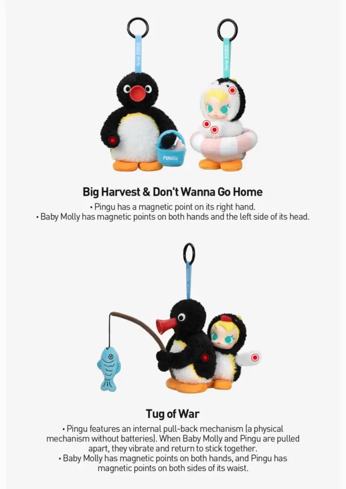 Caja sorpresa con colgante de peluche de vinilo de la serie Baby Molly × Pingu Happy Fishing Caja sorpresa con colgante de peluche de vinilo de la serie Baby Molly × Pingu Happy Fishing