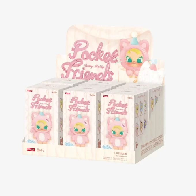 Caja sorpresa con colgante de peluche de vinilo de la serie Baby Molly Pocket Friends