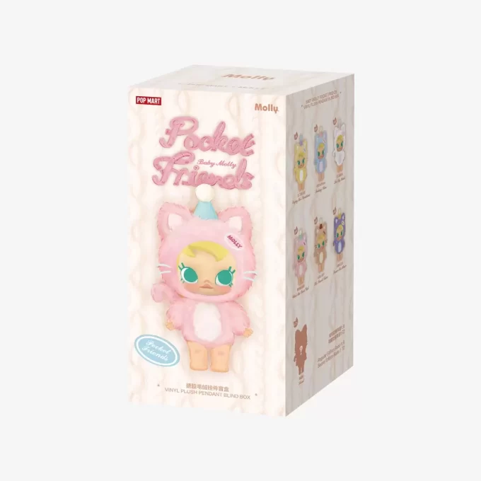 Caja sorpresa con colgante de peluche de vinilo de la serie Baby Molly Pocket Friends