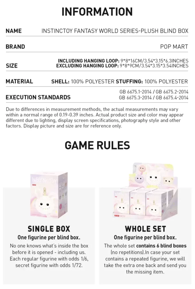 Caja sorpresa de peluches de la serie Fantasy World de INSTINCTOY