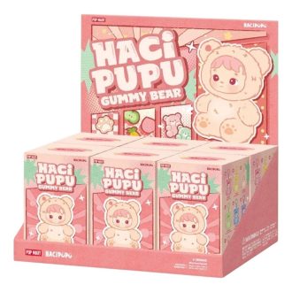 Colgante de peluche de vinilo de osito de goma Hacipupu (caja sellada, 6 cajas sorpresa)