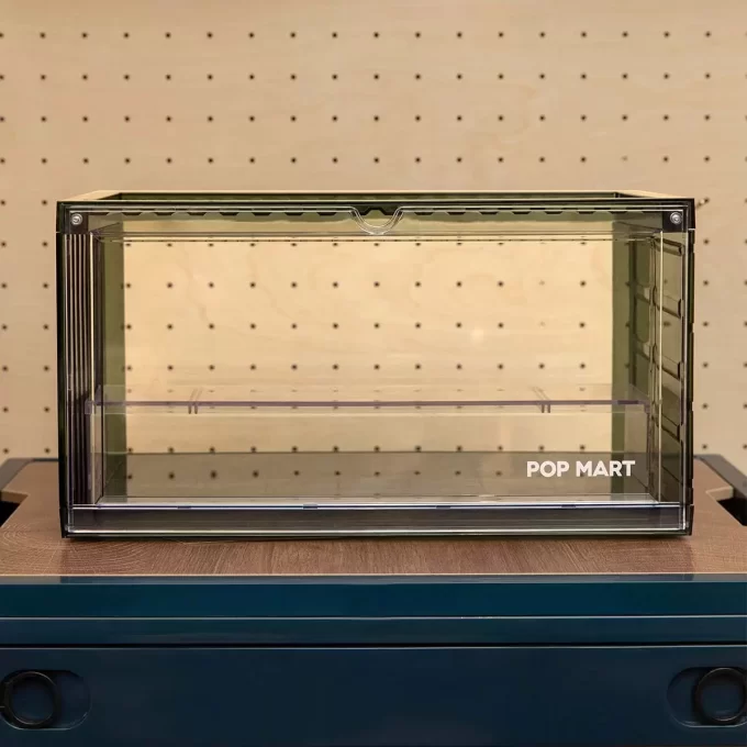 Contenedor de exhibición ensamblado POP MART (verde transparente)