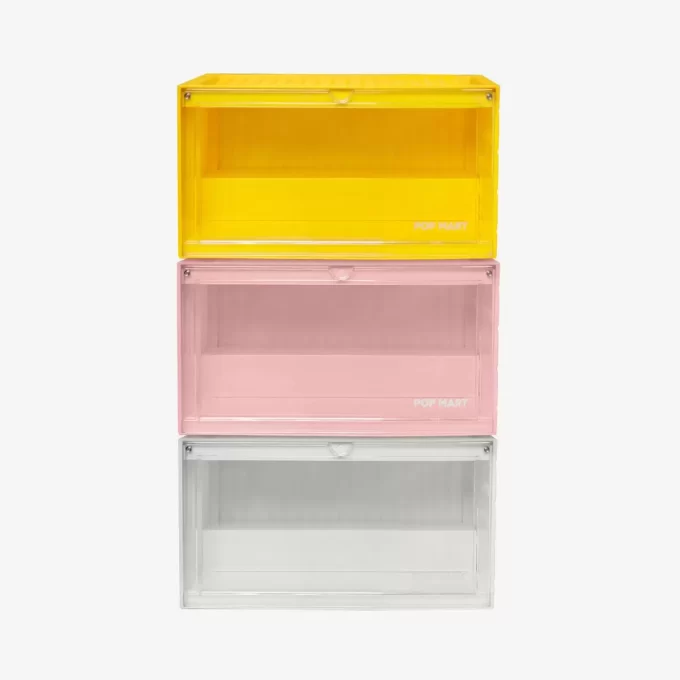 Contenedor de exhibición luminoso POP MART (blanco, amarillo y rosa)