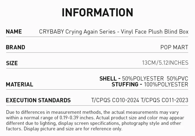 CRYBABY Serie Llorando de Nuevo – Caja Sorpresa de Peluche con Cara de Vinilo CRYBABY Serie Llorando de Nuevo – Caja Sorpresa de Peluche con Cara de Vinilo