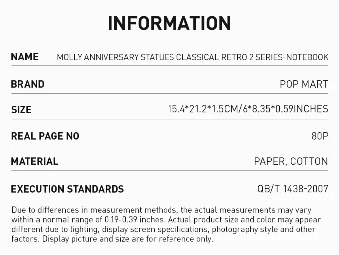 Cuaderno MOLLY Anniversary Statues Classical Retro 2 Series