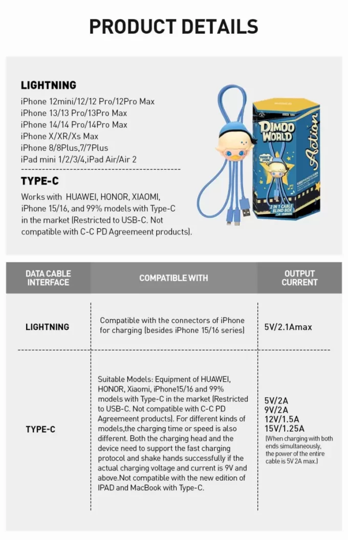 DIMOO WORLD × DISNEY Serie – Caja ciega de cable 2 en 1 DIMOO WORLD × DISNEY Serie – Caja ciega de cable 2 en 1