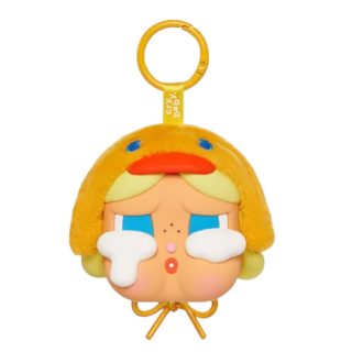 Estuche de vinilo para auriculares de peluche con la cara de Crybaby “DUCK YOU”