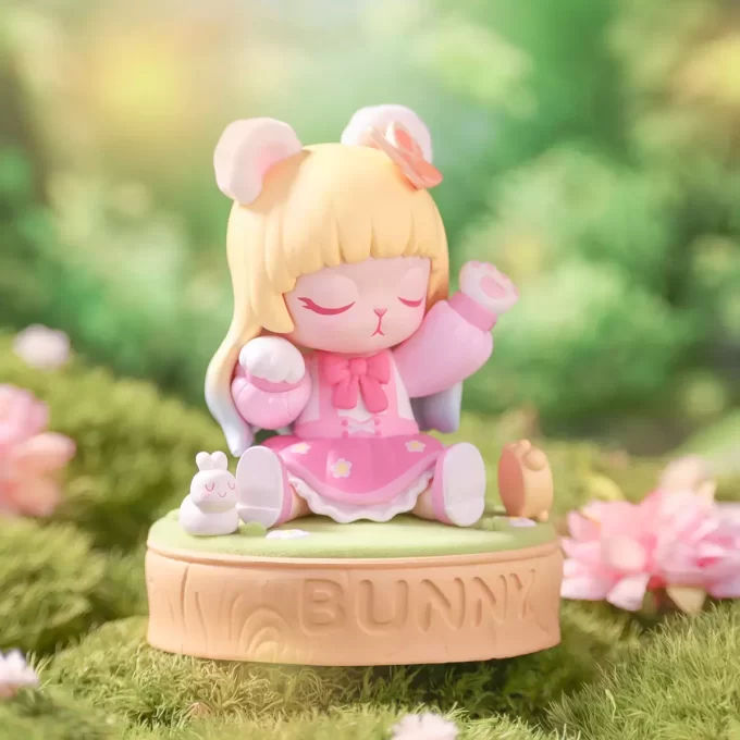 Figura de conejito de corazón rosa