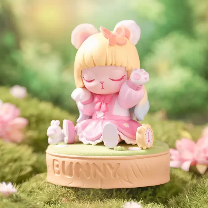 Figura de conejito de corazón rosa