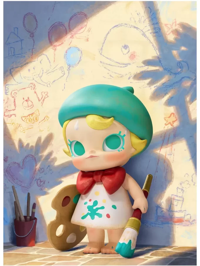 Figura de la bebé Molly, futura pintora