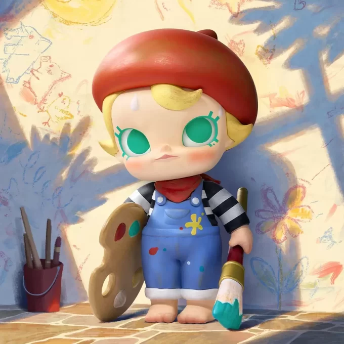 Figura de la bebé Molly, futura pintora