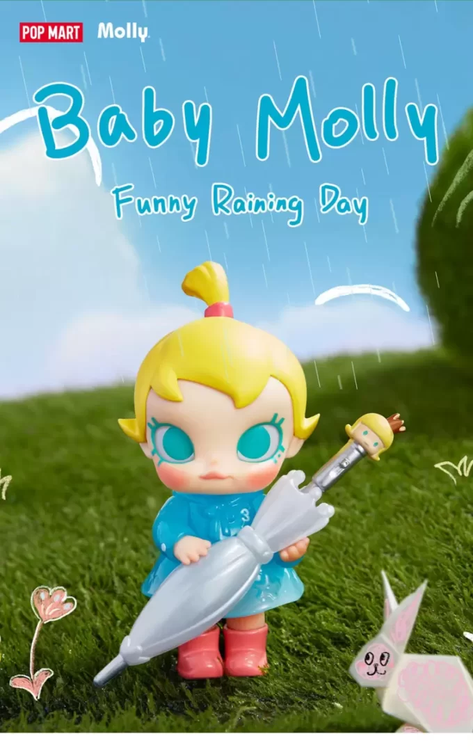 Figura divertida de Baby Molly en un día lluvioso