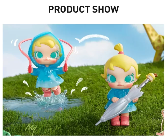 Figura divertida de Baby Molly en un día lluvioso