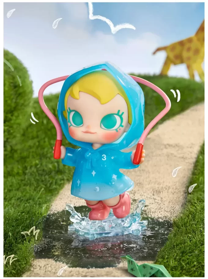 Figura divertida de Baby Molly en un día lluvioso