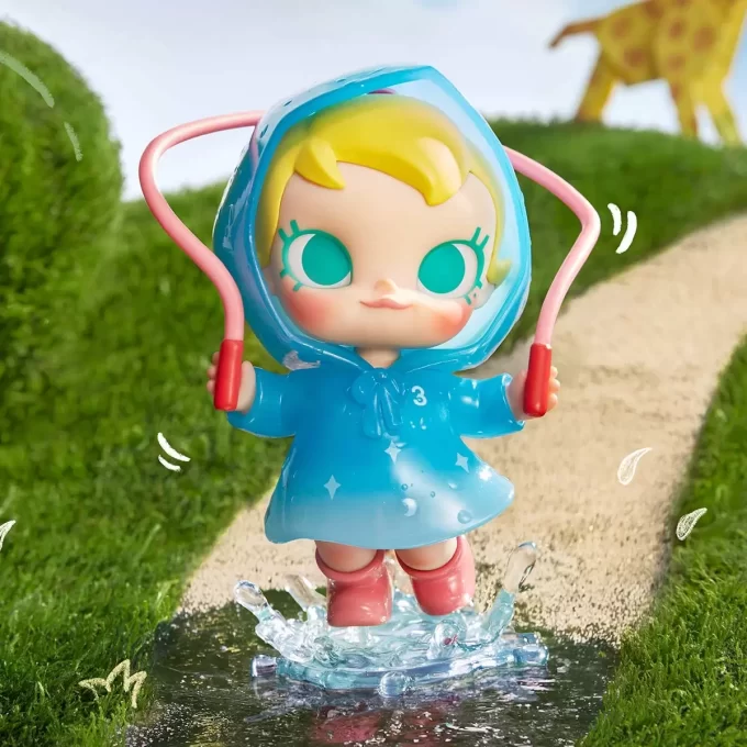 Figura divertida de Baby Molly en un día lluvioso