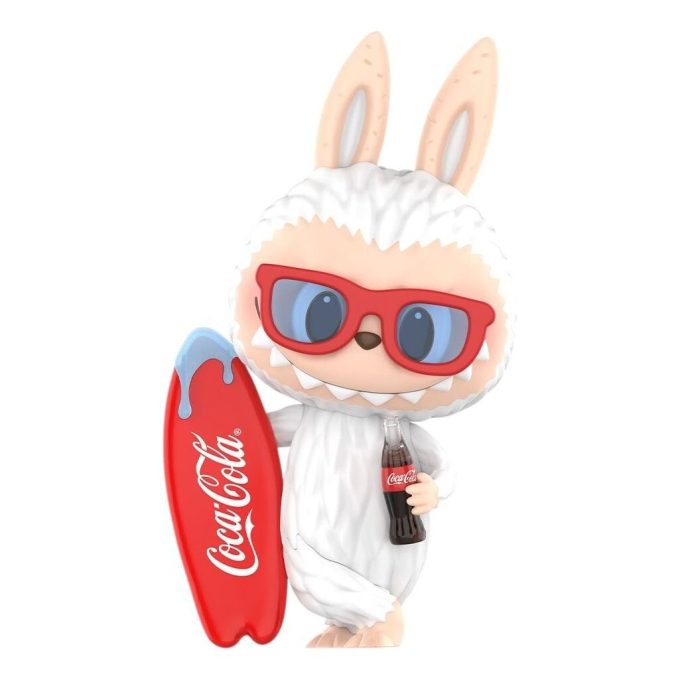 Figura Labubu de The Monsters de Pop Mart x Coca-Cola “Surfea conmigo”