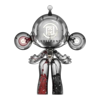 Figura Mega Invincible Love de Pop Mart x Clot Skullpanda 1000%