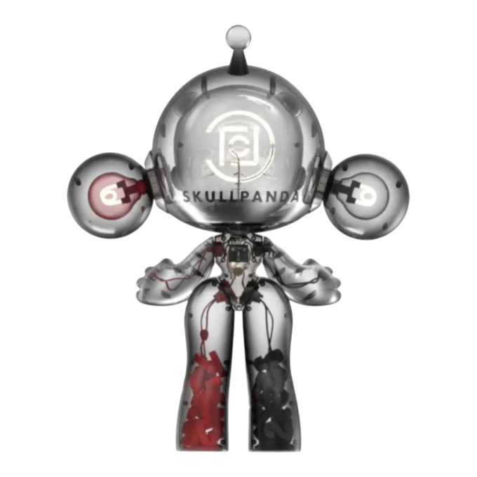 Figura Mega Invincible Love de Pop Mart x Clot Skullpanda 1000%