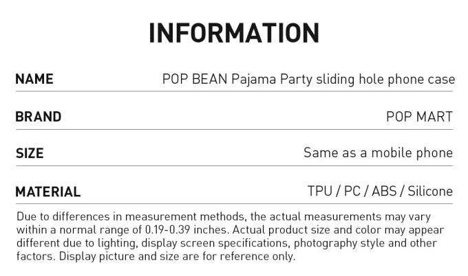Funda para teléfono con orificio deslizante POP BEAN Pajama Party