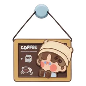 Imán para nevera de la fábrica de café Pop Bean “Amante del café con leche, gelatina y pino”