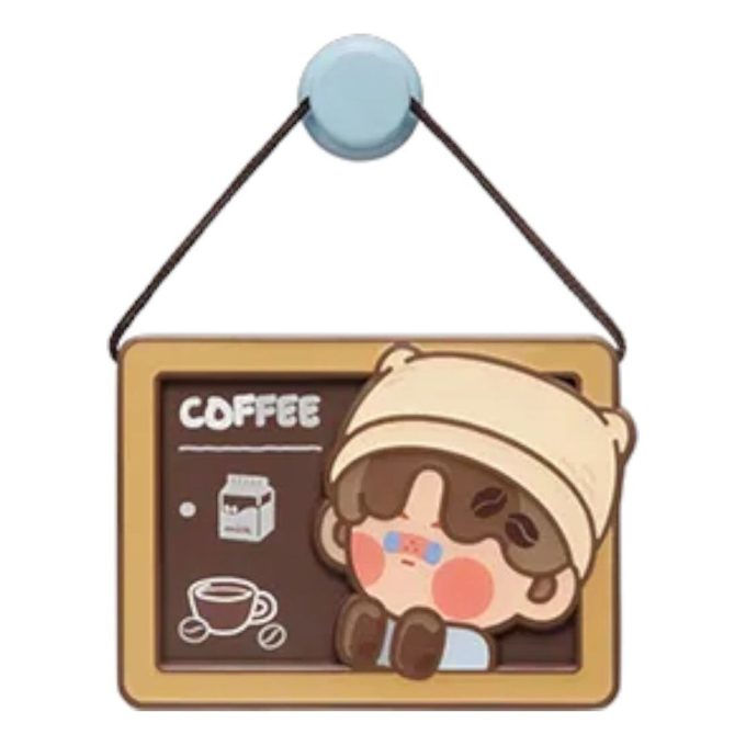 Imán para nevera de la fábrica de café Pop Bean “Amante del café con leche, gelatina y pino”