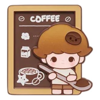 Imán para nevera de la fábrica de café Pop Bean “Dimoo recién molido a mano”