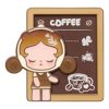 Imán para nevera de la fábrica de café Pop Bean “Momento del café Skullpanda”