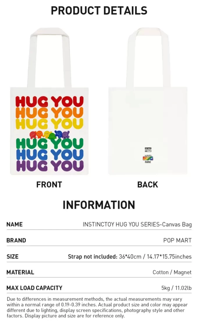 INSTINCTOY HUG YOU SERIES – Bolsa de lona