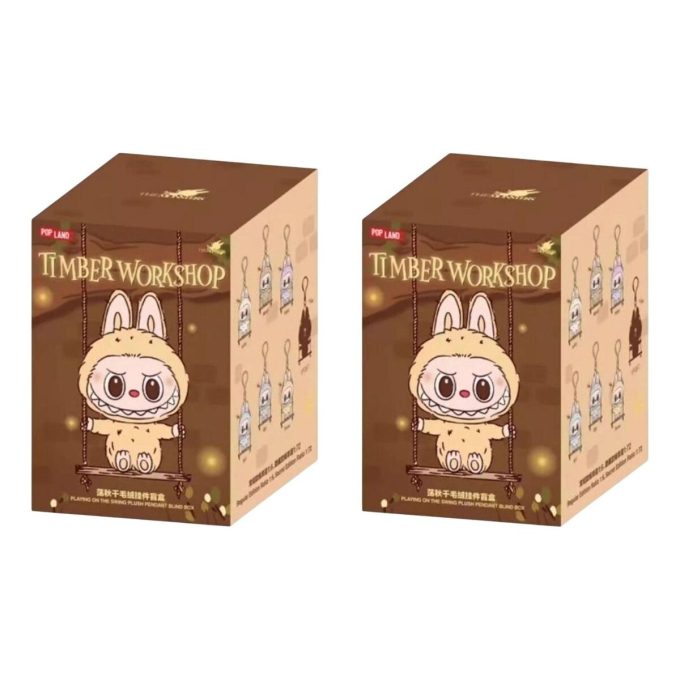 Labubu The Monsters Timber Workshop Playing on the Swing Colgante Pop Land Estuche Sellado Exclusivo (2 Cajas Sorpresa)