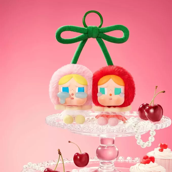 LLORÓN Serie Llorando por Amor – Tarjeta de vinilo de peluche para colgar (Te amo mucho, Cherry)