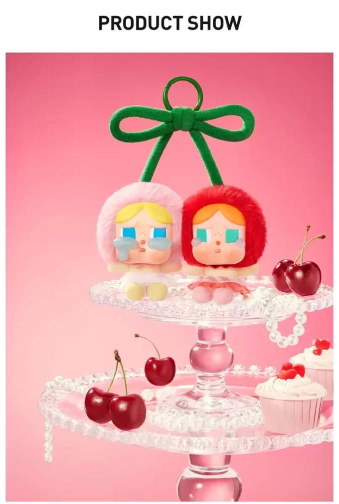 LLORÓN Serie Llorando por Amor – Tarjeta de vinilo de peluche para colgar (Te amo mucho, Cherry)