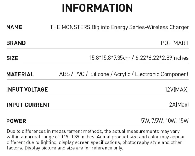 LOS MONSTRUOS Serie Big Into Energy – Cargador inalámbrico LOS MONSTRUOS Serie Big Into Energy – Cargador inalámbrico