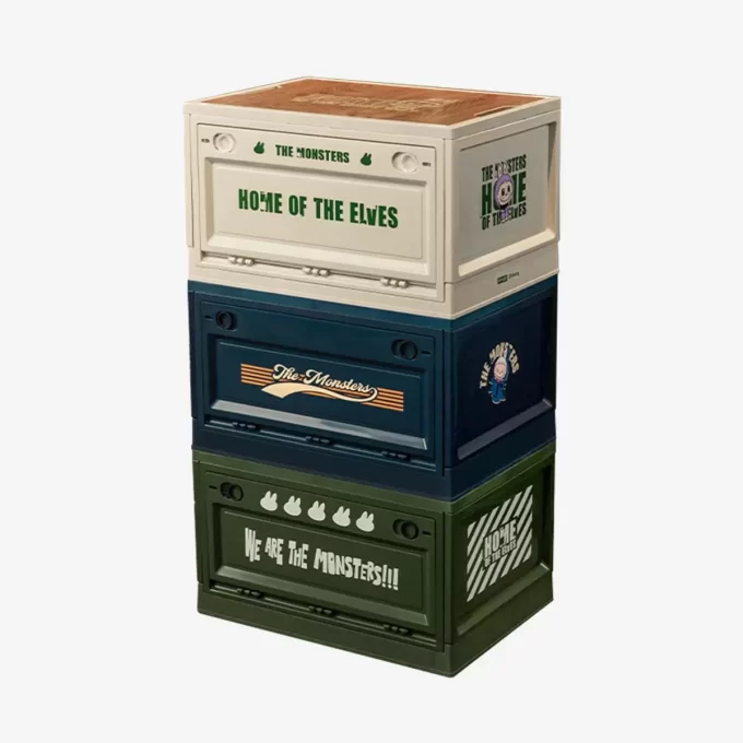 LOS MONSTRUOS Serie El Hogar de los Elfos – Caja de Almacenamiento (Blanca, Verde y Azul)