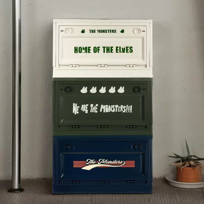 LOS MONSTRUOS Serie El Hogar de los Elfos – Caja de Almacenamiento (Blanca, Verde y Azul)