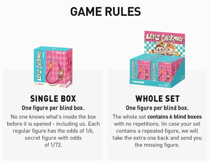 LOS MONSTRUOS Serie Let’s Checkmate – Caja sorpresa con colgante