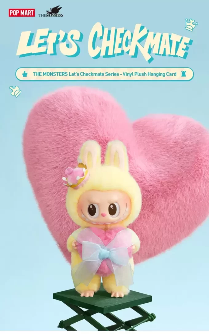 LOS MONSTRUOS Serie Let’s Checkmate – Tarjeta colgante de vinilo de peluche