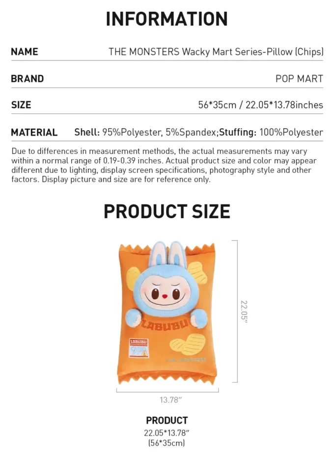 LOS MONSTRUOS Serie Wacky Mart-Almohada (Papas Fritas)