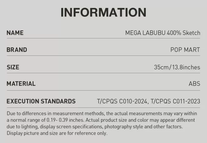 MEGA LABUBU 400% Boceto MEGA LABUBU 400% Boceto