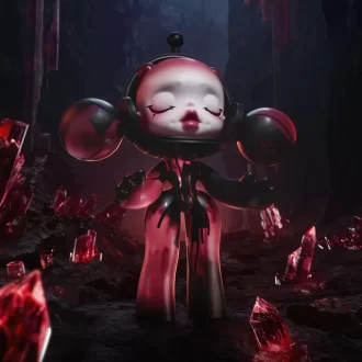 MEGA α SKULLPANDA 400% Cristal Rojo