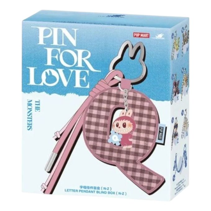 Pin Labubu para colgante con carta de amor, estuche sellado (N-Z) (1 caja sorpresa)