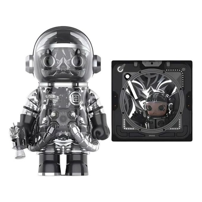 Pop Mart x CLOT Mega Space Molly Black Alienegra Set 400% + Set de pintura estereoscópica 3D