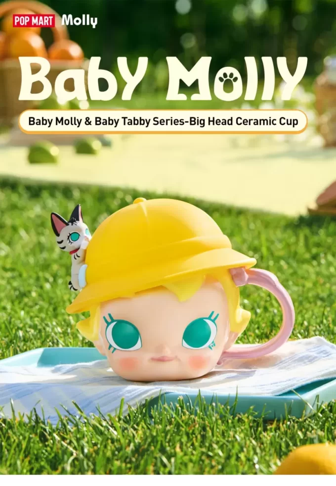 Serie Baby Molly y Baby Tabby – Taza de cerámica con cabeza grande