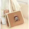 Serie de bolsos clásicos: bolso tote de peluche LABUBU (marrón)