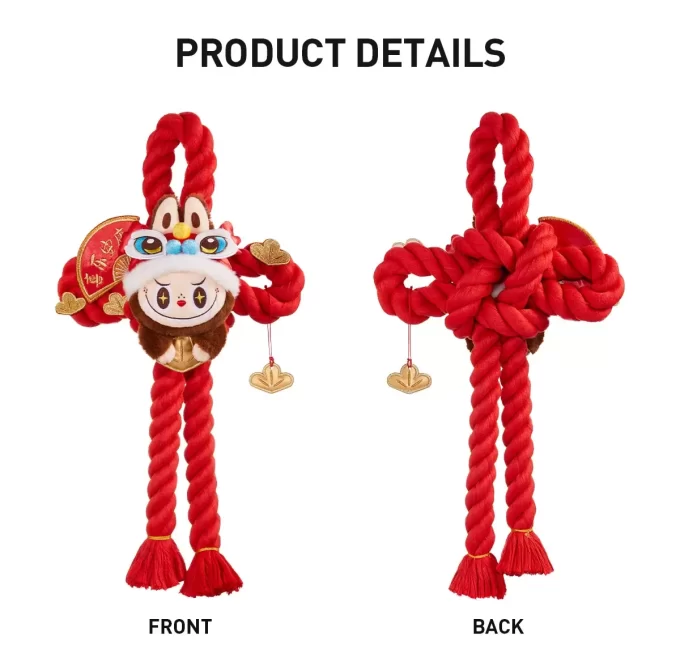 Serie de celebración de Año Nuevo de la Serpiente Adinerada – Decoración de puerta de peluche LABUBU